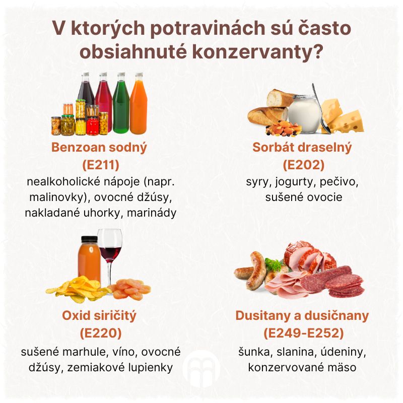 (Slovenčina) Ve kterých potravinách jsou často obsaženy konzervanty
